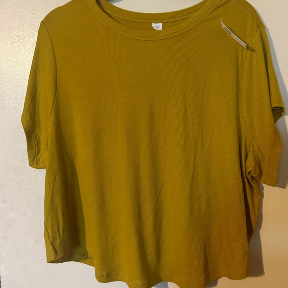 Old Navy Tops - 🛍️2/$15🛍️BNWT Old Navy Mustard Yellow Rib Knit Crop Top Plus Size Shirt